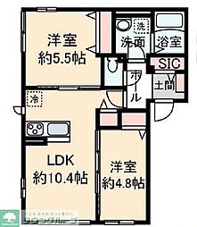 ラピスラズリ 2LDKの間取図画像