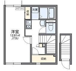 レオネクストロワール 1Kの間取図画像