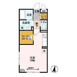 ルミエール新越谷 ワンルームの間取図画像