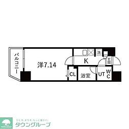 アルファコート蕨-2 1Kの間取図画像