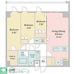 LIME RESIDENCE KAWAGUCHI EAST 3LDKの間取図画像