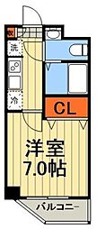 REXZY西川口AZ2 1Kの間取図画像