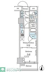 パークアクシス成増二丁目 1DKの間取図画像