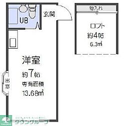 ゼフィール南浦和1 ワンルームの間取図画像