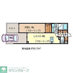 グランガーデン2 1LDKの間取図画像