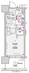 GALAPRIME川口 1Kの間取図画像