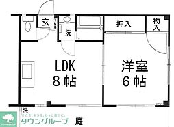 グリーンヒル 1LDKの間取図画像