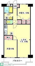 草加ガーデンハイツA 2LDKの間取図画像