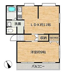 パラシオン日名 1LDKの間取図画像