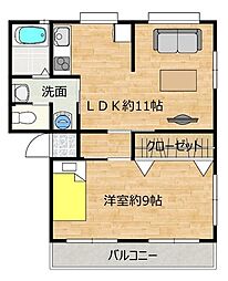 パラシオン日名 1LDKの間取図画像