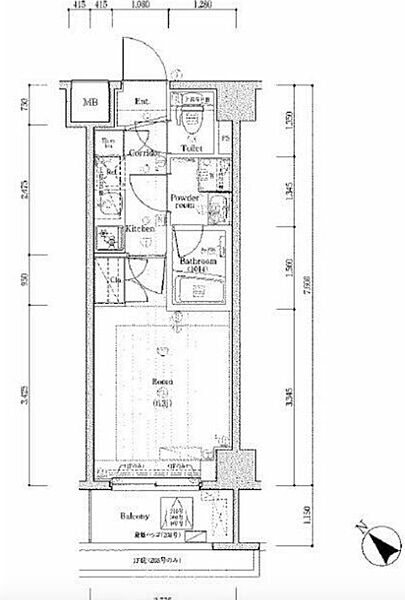 PREMIUM CUBE 不動前DEUX 310｜東京都品川区小山1丁目(賃貸マンション1K・3階・21.09㎡)の写真 その2