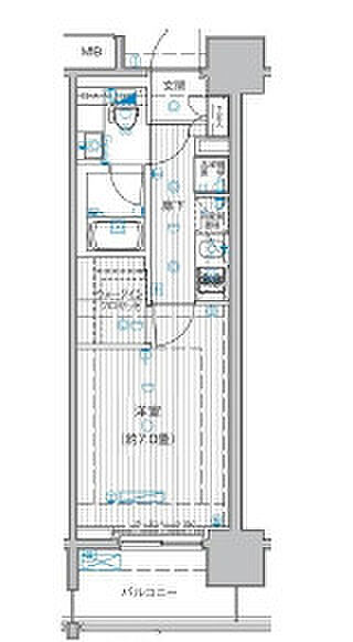 ル・リオン豊洲ウォーターフロント 1105｜東京都江東区東雲1丁目(賃貸マンション1K・11階・24.50㎡)の写真 その2