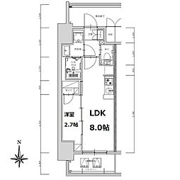 名古屋市営東山線 亀島駅 徒歩2分の賃貸マンション 10階1LDKの間取り
