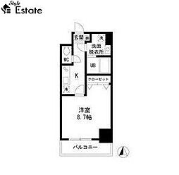 名古屋市営東山線 亀島駅 徒歩5分の賃貸マンション 5階1Kの間取り