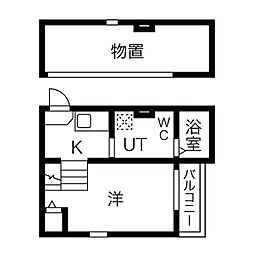 名鉄名古屋本線 東枇杷島駅 徒歩4分の賃貸アパート 2階1SKの間取り