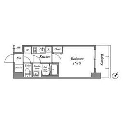 名古屋臨海高速あおなみ線 ささしまライブ駅 徒歩9分の賃貸マンション 2階1Kの間取り