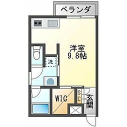 名鉄名古屋本線 栄生駅 徒歩2分の賃貸マンション 5階ワンルームの間取り