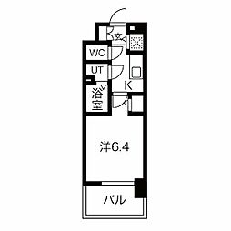 名古屋市営名城線 東別院駅 徒歩6分の賃貸マンション 5階1Kの間取り