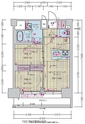 名古屋市営鶴舞線 上前津駅 徒歩4分の賃貸マンション 10階2LDKの間取り