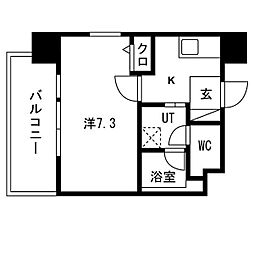 名古屋市営東山線 新栄町駅 徒歩9分の賃貸マンション 8階1Kの間取り