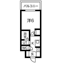 JR東海道本線 名古屋駅 徒歩4分の賃貸マンション 5階1Kの間取り