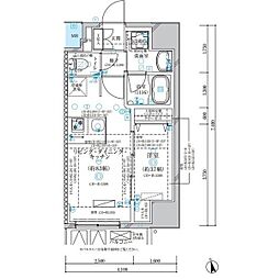 名古屋市営鶴舞線 浄心駅 徒歩8分の賃貸マンション 3階1LDKの間取り