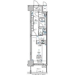 名古屋市営鶴舞線 鶴舞駅 徒歩5分の賃貸マンション 4階ワンルームの間取り