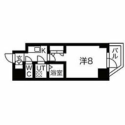 名古屋市営東山線 伏見駅 徒歩8分の賃貸マンション 12階1Kの間取り