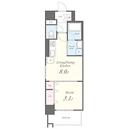 パークゲート栄白川 7階1LDKの間取り