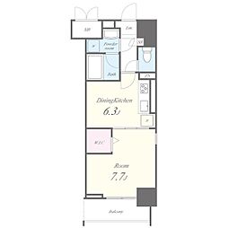 メイボートレス 3階1DKの間取り