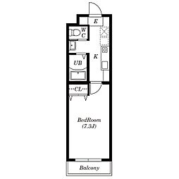名古屋市営鶴舞線 庄内通駅 徒歩15分の賃貸マンション 4階1Kの間取り