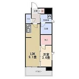 エルスタンザ葵 3階1LDKの間取り