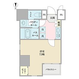 アルテミス平和 10階1Kの間取り