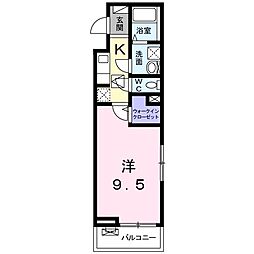 グラン セーズ K 1階1Kの間取り
