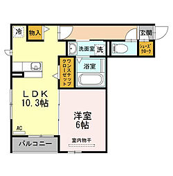 エポラール東別院 3階1LDKの間取り