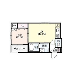 Stage K 向島 1階1LDKの間取り