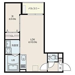 Jack yamakiI 1階1LDKの間取り