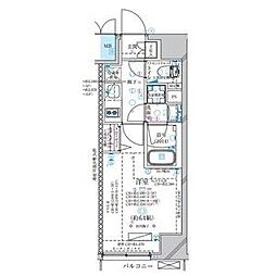 ディアレイシャス大須観音III 8階1Kの間取り