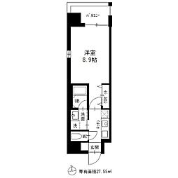 ステージグランデ山王 2階1Kの間取り