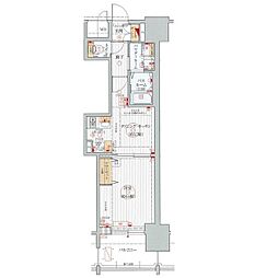 エステムプラザ名古屋駅前プライムタワー 1DKの間取図画像