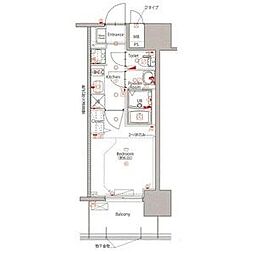 MAXIV新栄 1Kの間取図画像