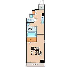 ザオーク瑞穂通 1Kの間取図画像