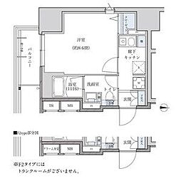 パークアクシス新栄 1Kの間取図画像