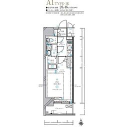 ディアレイシャス名古屋太閤通IV 1Kの間取図画像
