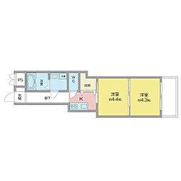 B's117North 2Kの間取図画像