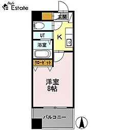 Uresidence名駅南 1Kの間取図画像