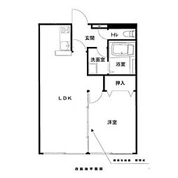セントラルハイツ香呑 1LDKの間取図画像