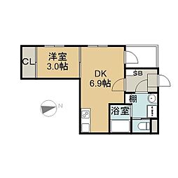 ハーモニーテラス児玉6 1DKの間取図画像