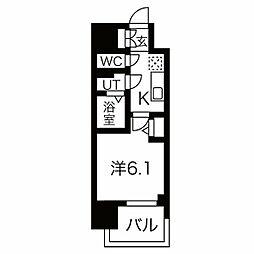 ディアレイシャス金山 1Kの間取図画像