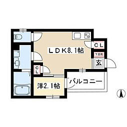 カシェット 1LDKの間取図画像